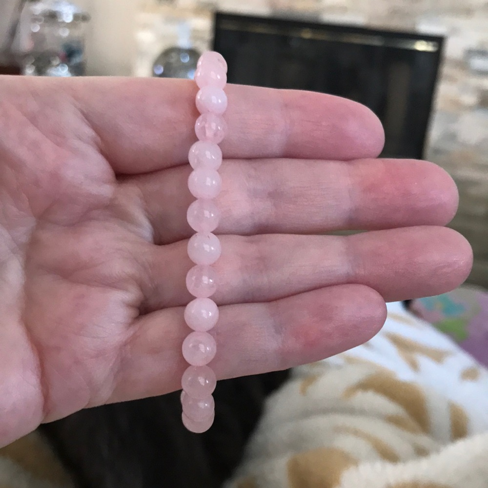 💗ROSE QUARTZ BRACELET 6mm GENUINE QUARTZ FITS 6.5-8in WRIST $3 FOR $25 NWOT